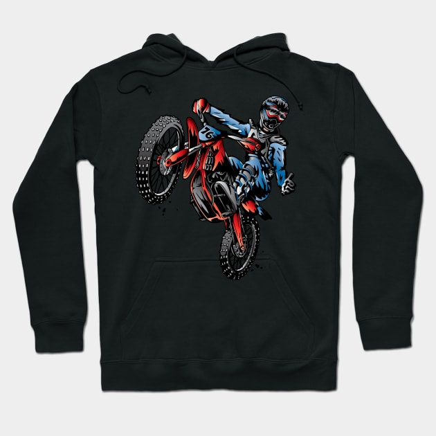 Dirtbike Motocross USA Rider Hoodie by OffRoadStyles